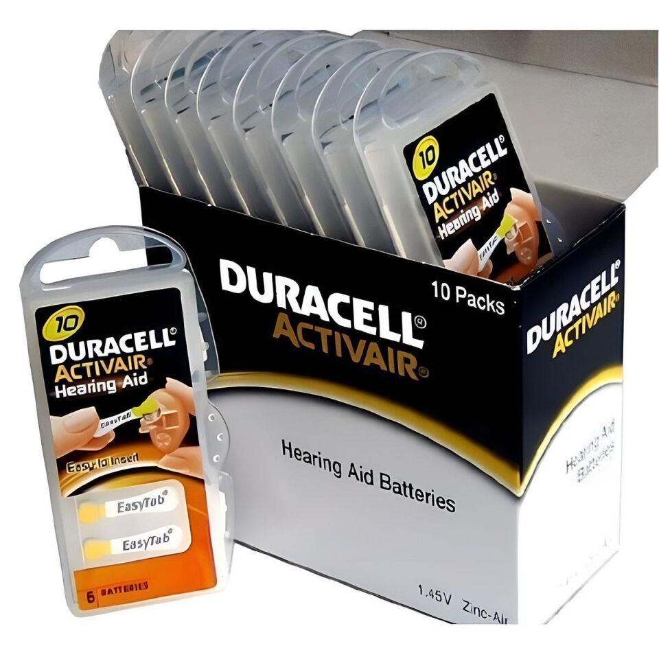 Duracell Activair 10 Numara İşitme Cihazı Pili 6'lı Paket