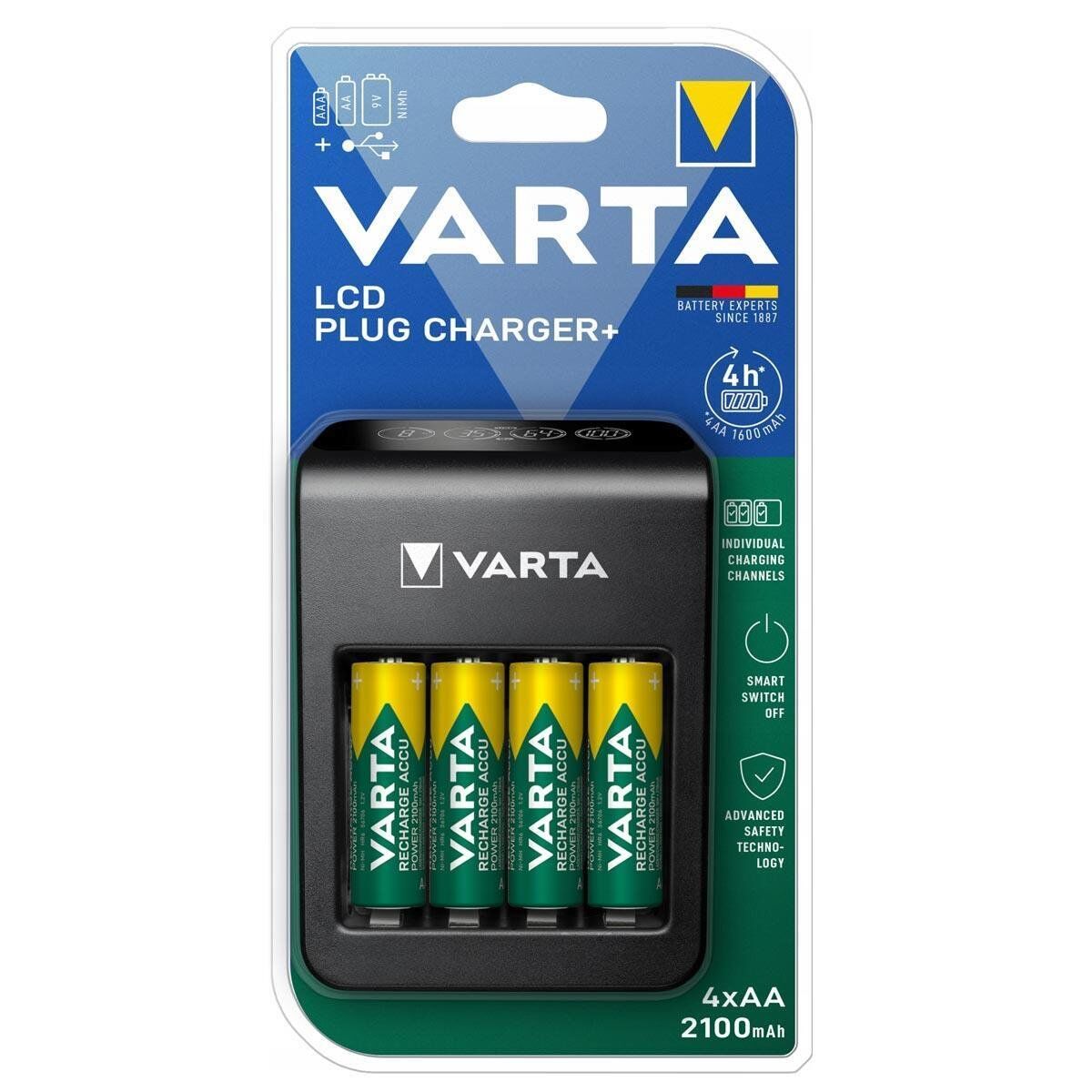 Varta Ni-MH Plug Şarj Cihazı – 4×AA 2100mAh (57687)