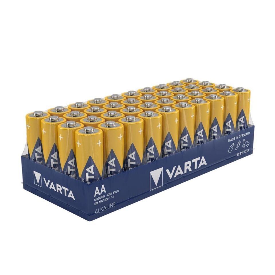 Varta AA 1.5V Alkalin 40’lı Paket Pil – Industrial (4006)