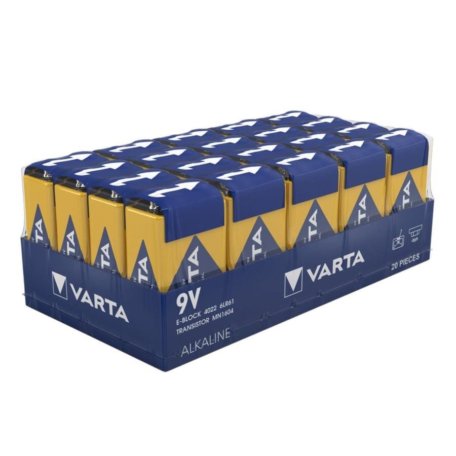 Varta 9V Alkalin 20’li Paket Pil – Industrial Pro (4022)