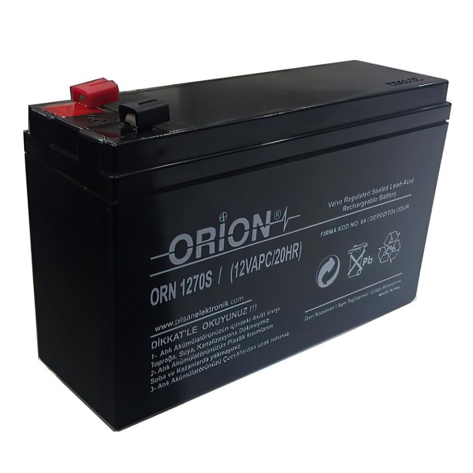 Orion ORN1270S 12V 7.0Ah Kuru Bakımsız Akü (UPS, Alarm ve Asansör Uyumlu)