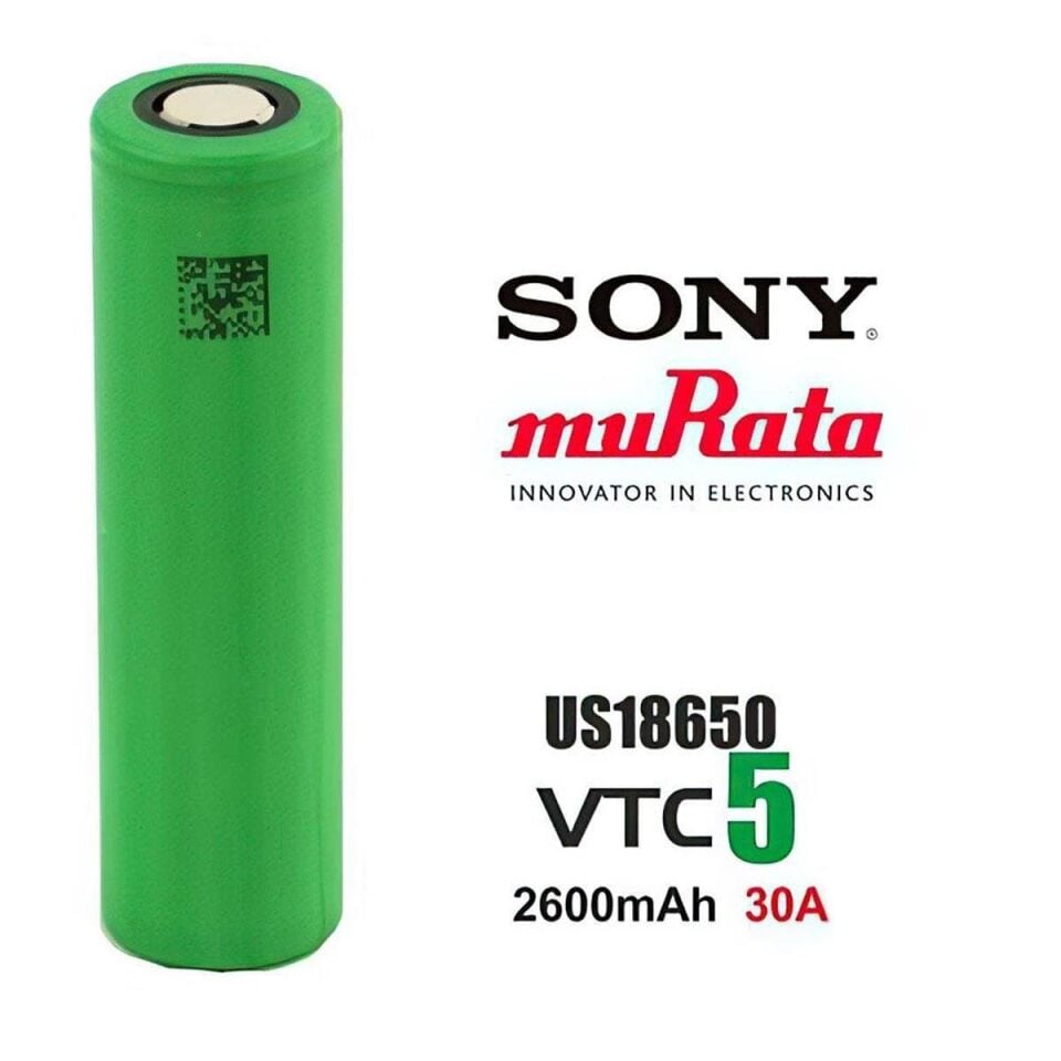 Sony Murata VTC5 18650 3.7V 2600mAh 30A Li-ion Şarj Edilebilir Pil