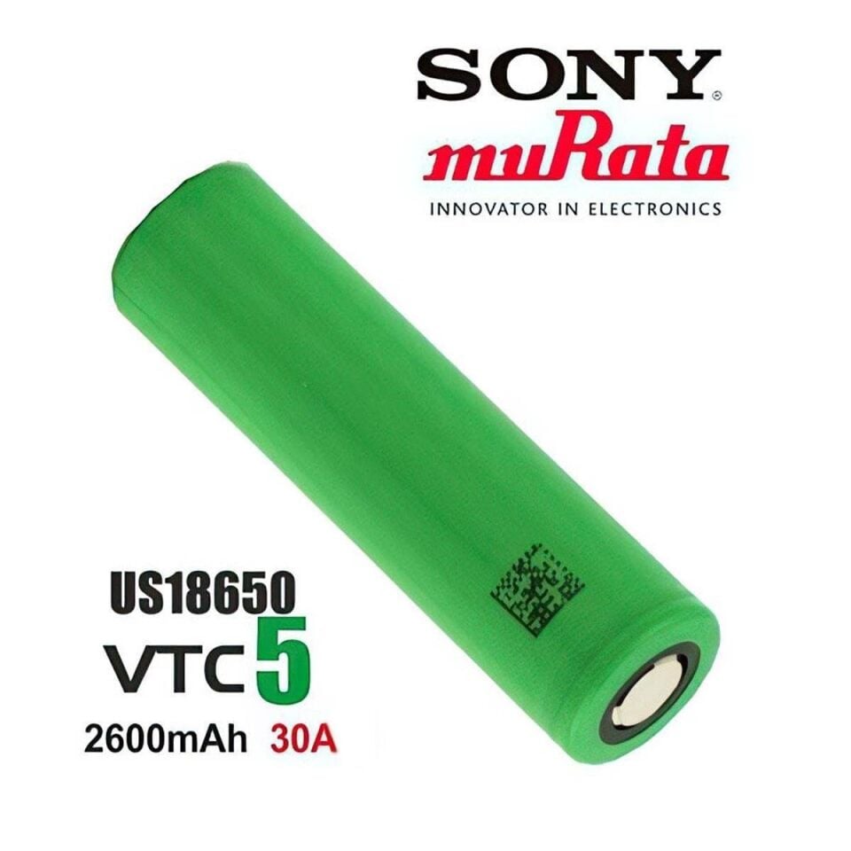 Sony Murata VTC5 18650 3.7V 2600mAh 30A Li-ion Şarj Edilebilir Pil
