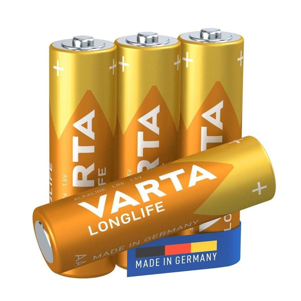 Varta AA 1.5V Alkalin 4’lü Paket Pil – Longlife (4106)