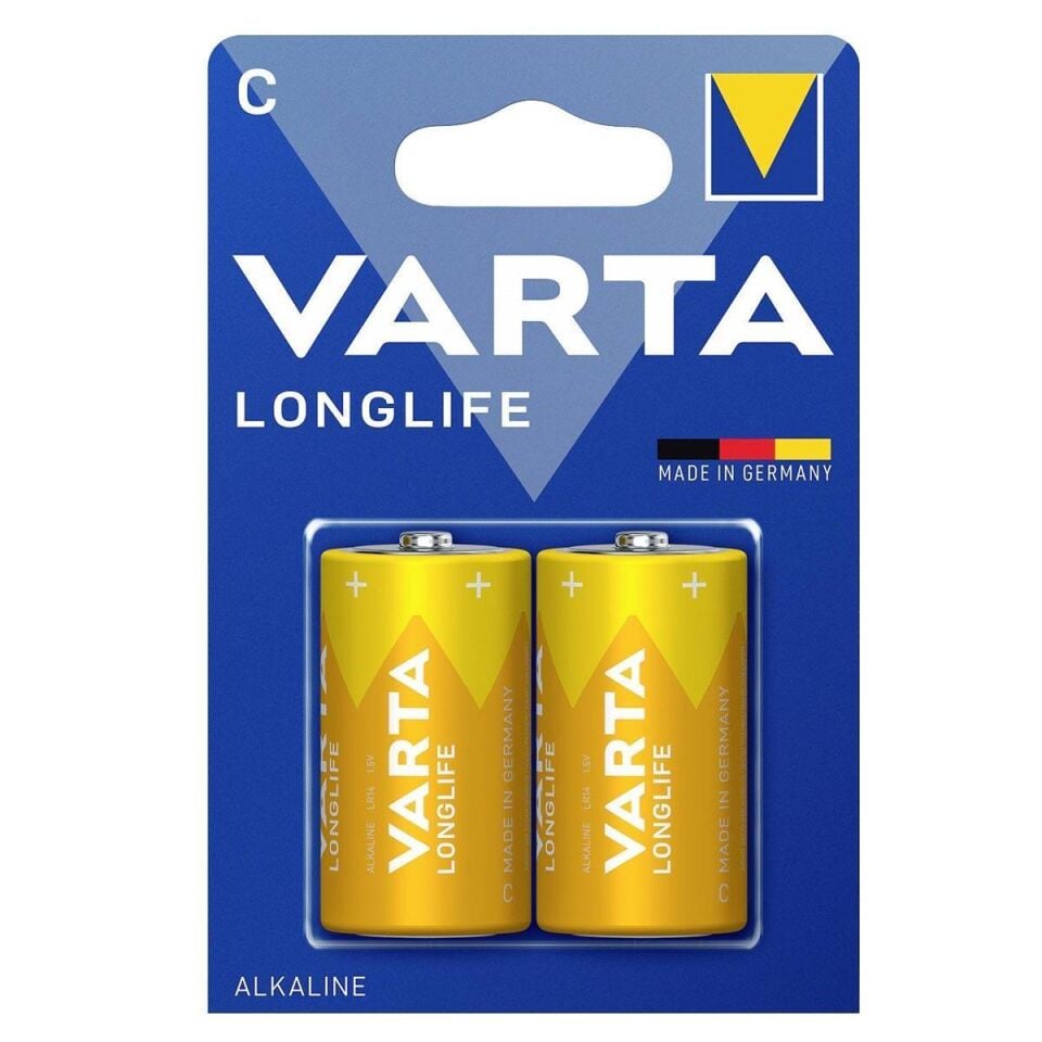 Varta C - Orta Boy 1.5V Alkalin 2’li Paket Pil – Longlife (4114)