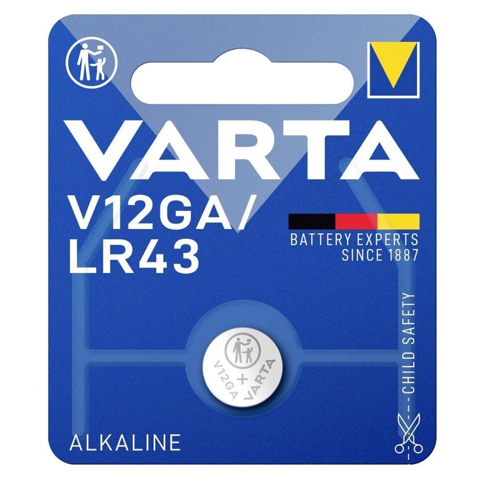 Varta V12GA 1.5V Alkalin Tekli Paket Pil / LR43 – (4278)