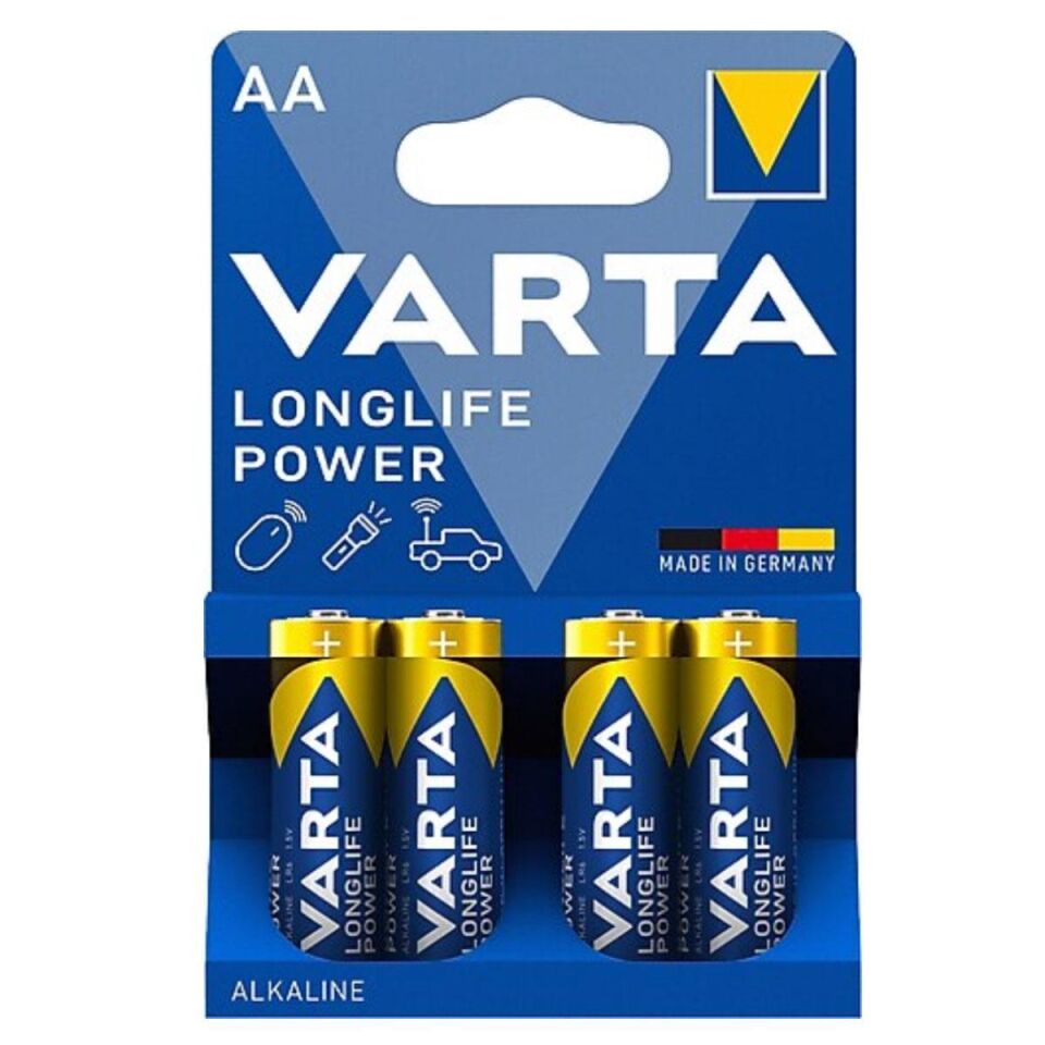 Varta AA 1.5V Alkalin 4’lü Paket Pil – Longlife Power (4906)