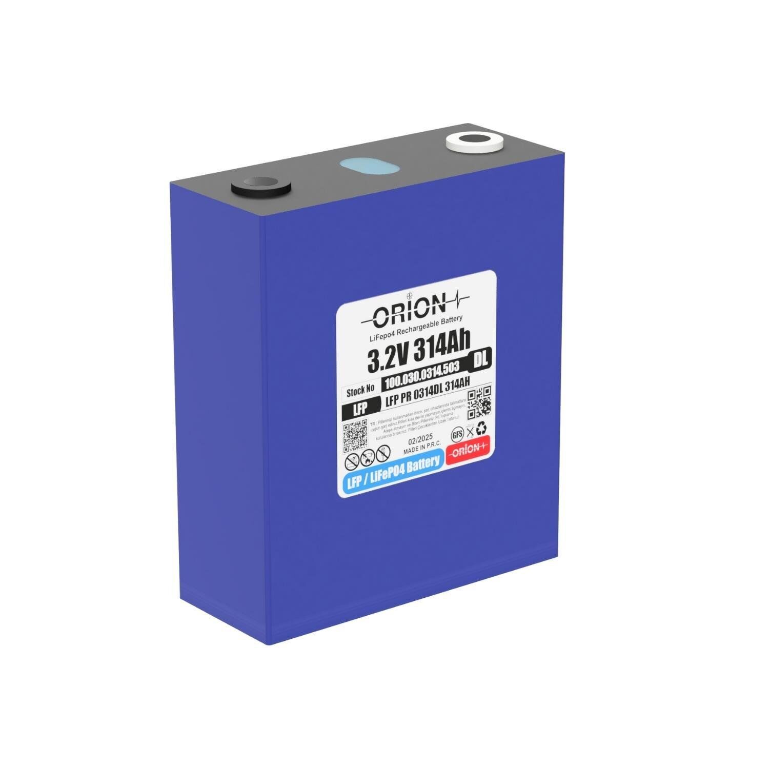 ORION 314DL 3.2V 314AH LiFePO4 Prizmatik Pil - 0.5C