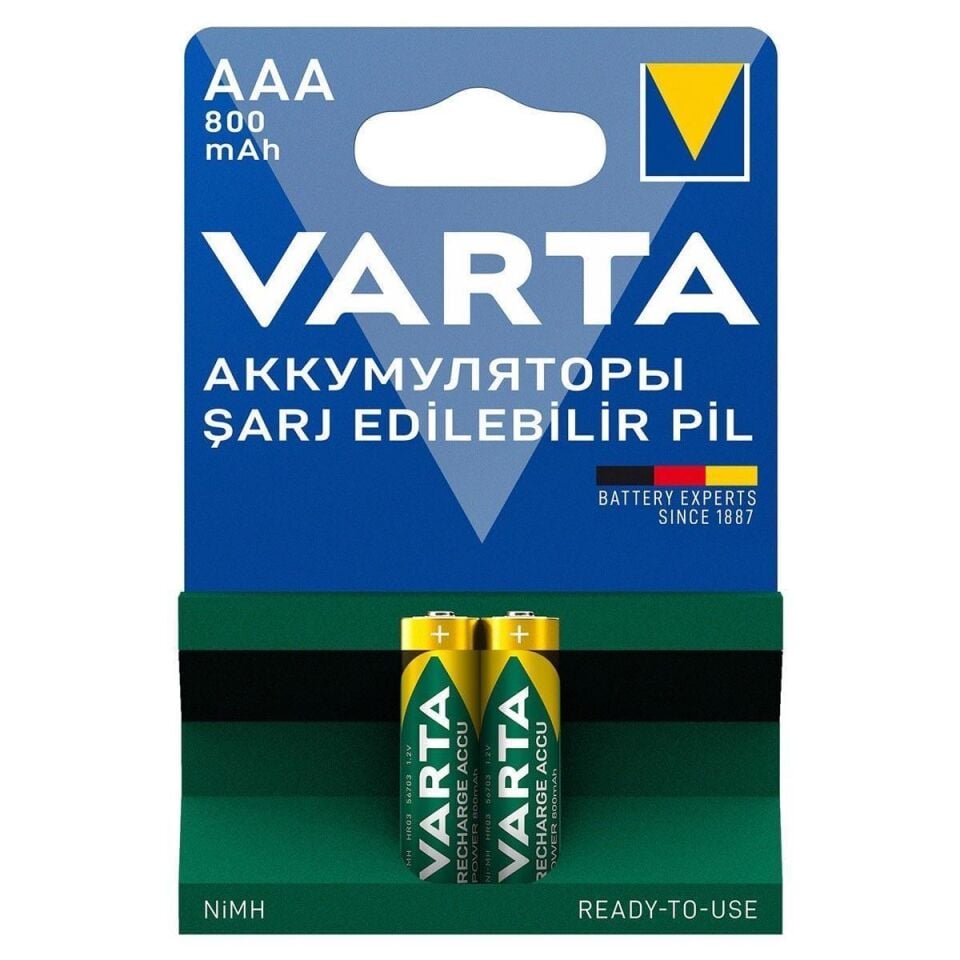Varta AAA 1.2V 800mAh Ni-MH 2’li Paket Pil – Power (56703)