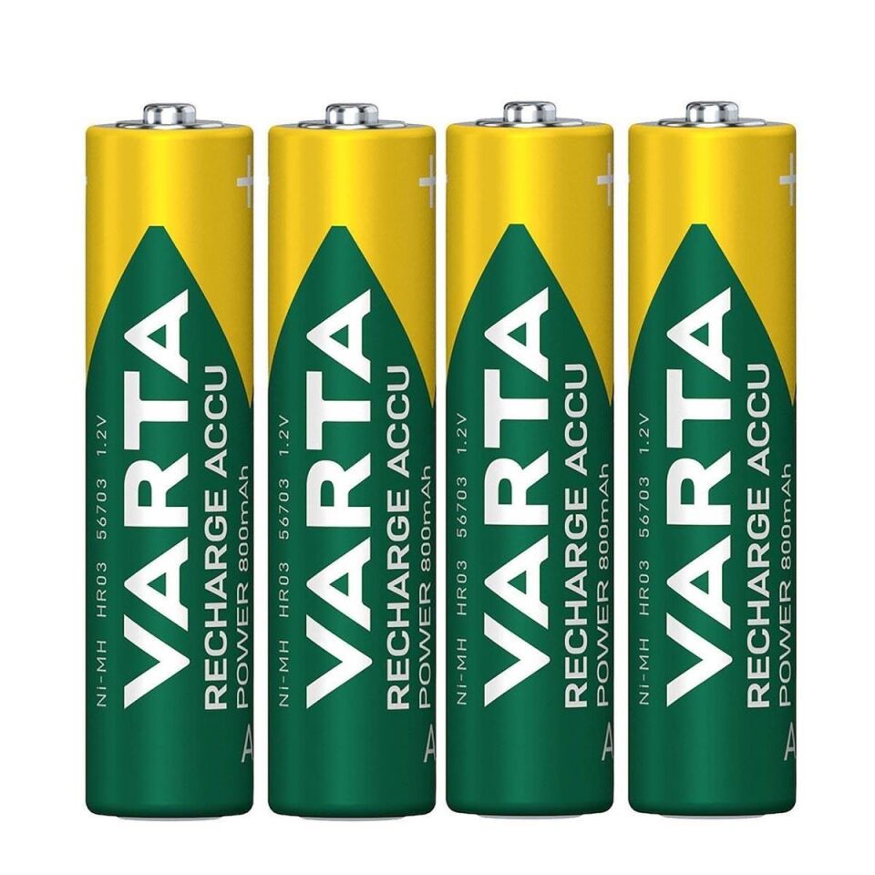 Varta AAA 1.2V 800mAh Ni-MH 4’lü Paket Pil – Power (56703)