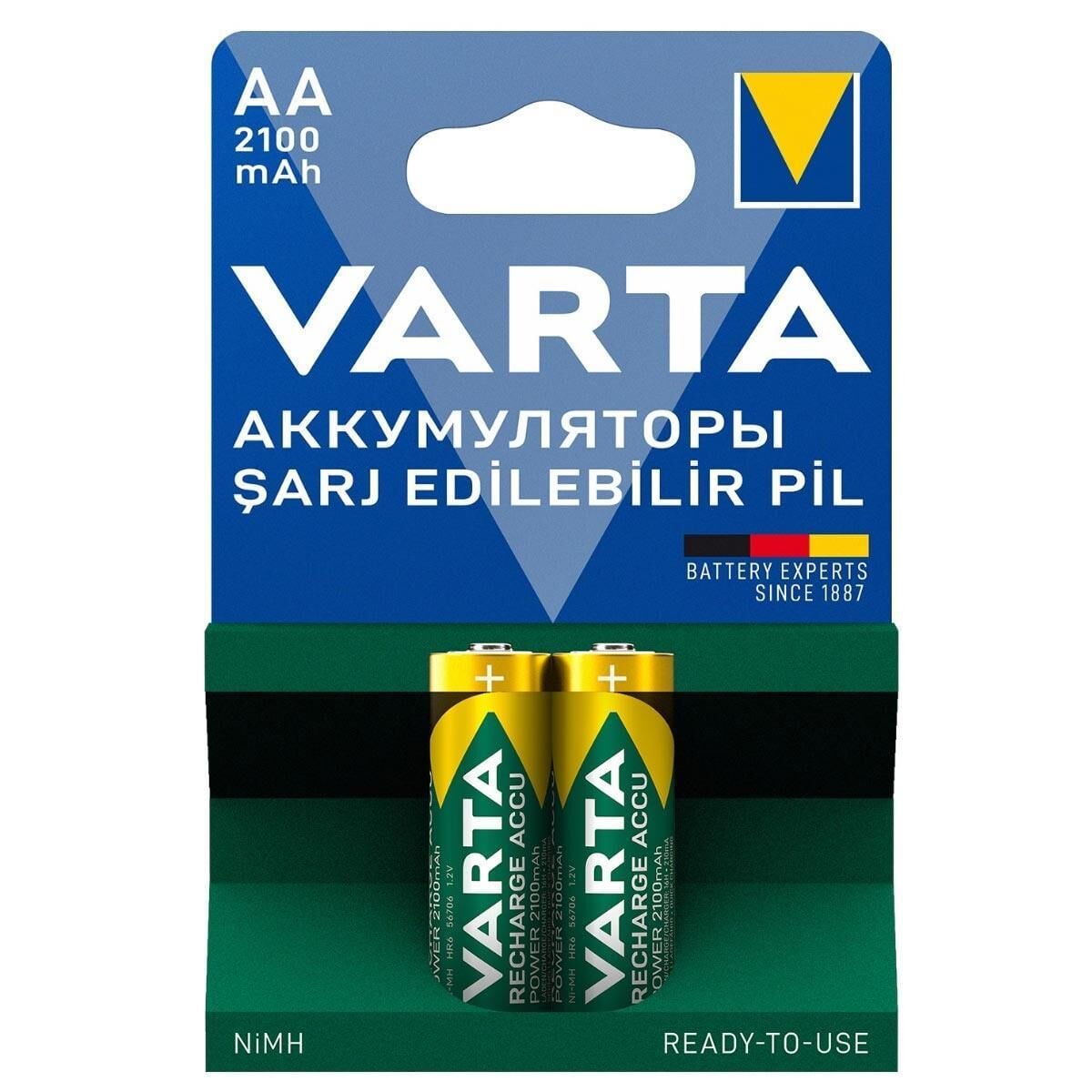 Varta AA 1.2V 2100mAh Ni-MH 2’li Paket Pil – Power (56706)