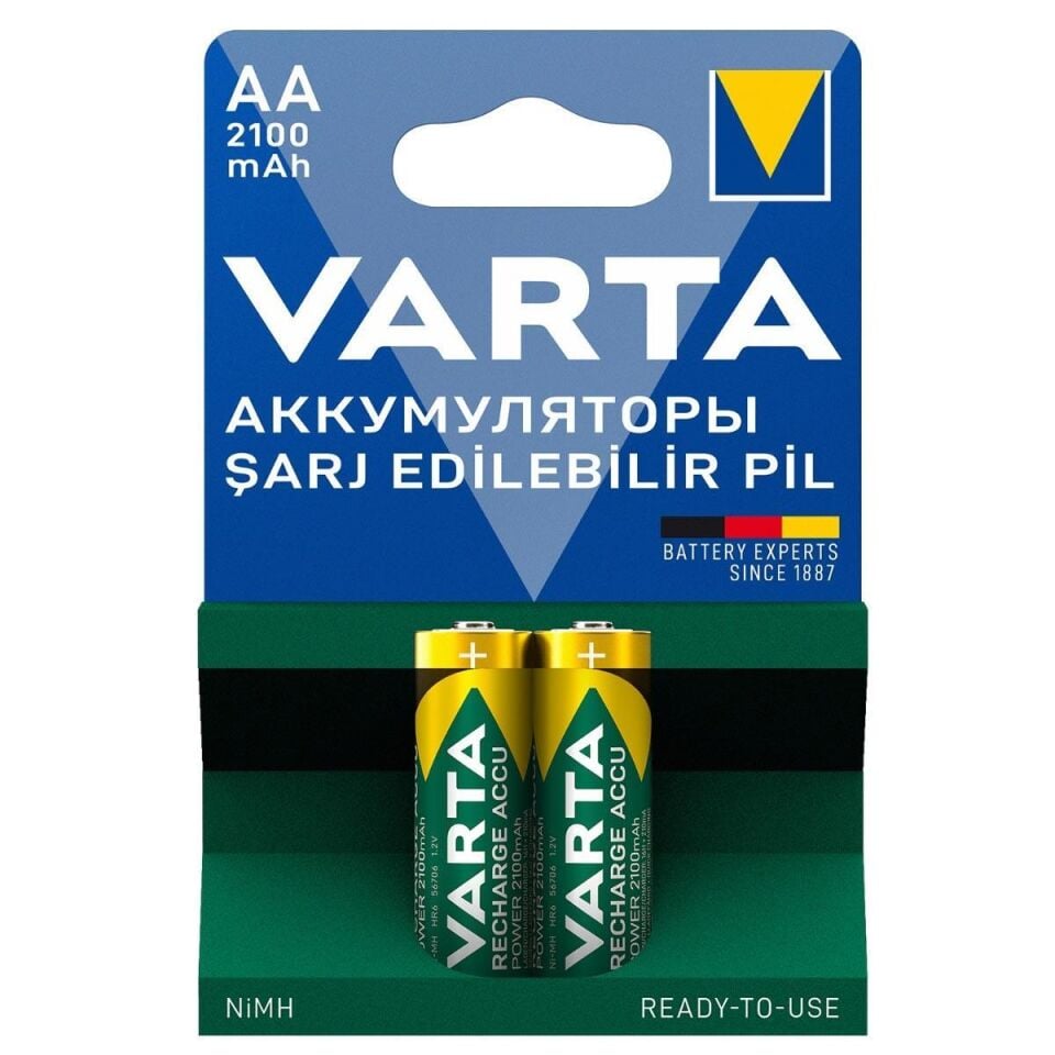 Varta AA 1.2V 2100mAh Ni-MH 2’li Paket Pil – Power (56706)