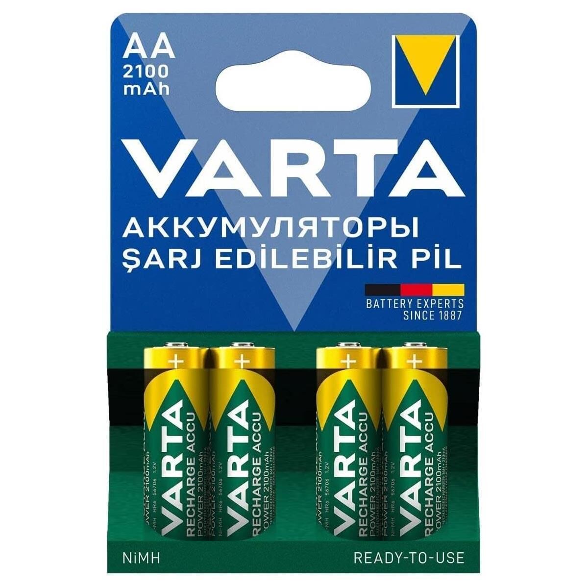 Varta AA 1.2V 2100mAh Ni-MH 4’lü Paket Pil – Power (56706)