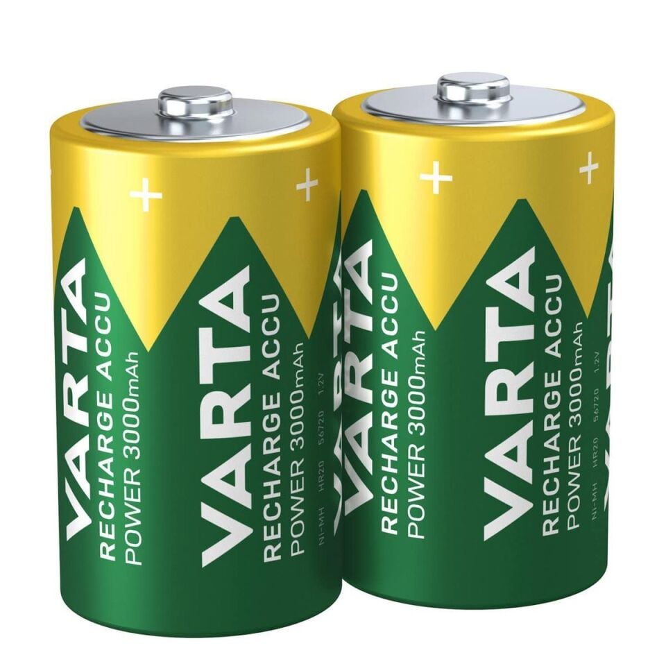 Varta D - Büyük Boy 1.2V 3000mAh Ni-MH 2’li Paket Pil – Power (56720)