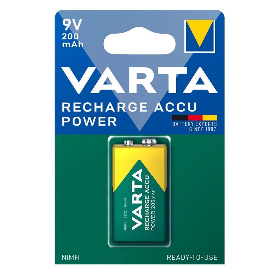 Varta 9V 200mAh Ni-MH Tekli Paket Pil – Accu (56722)