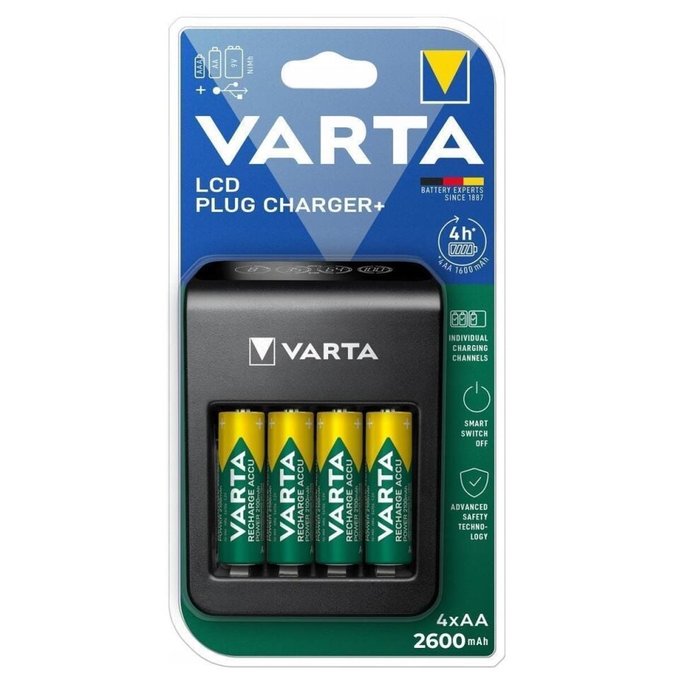 Varta Ni-MH Plug Şarj Cihazı – 4×AA 2600 mAh (57687)