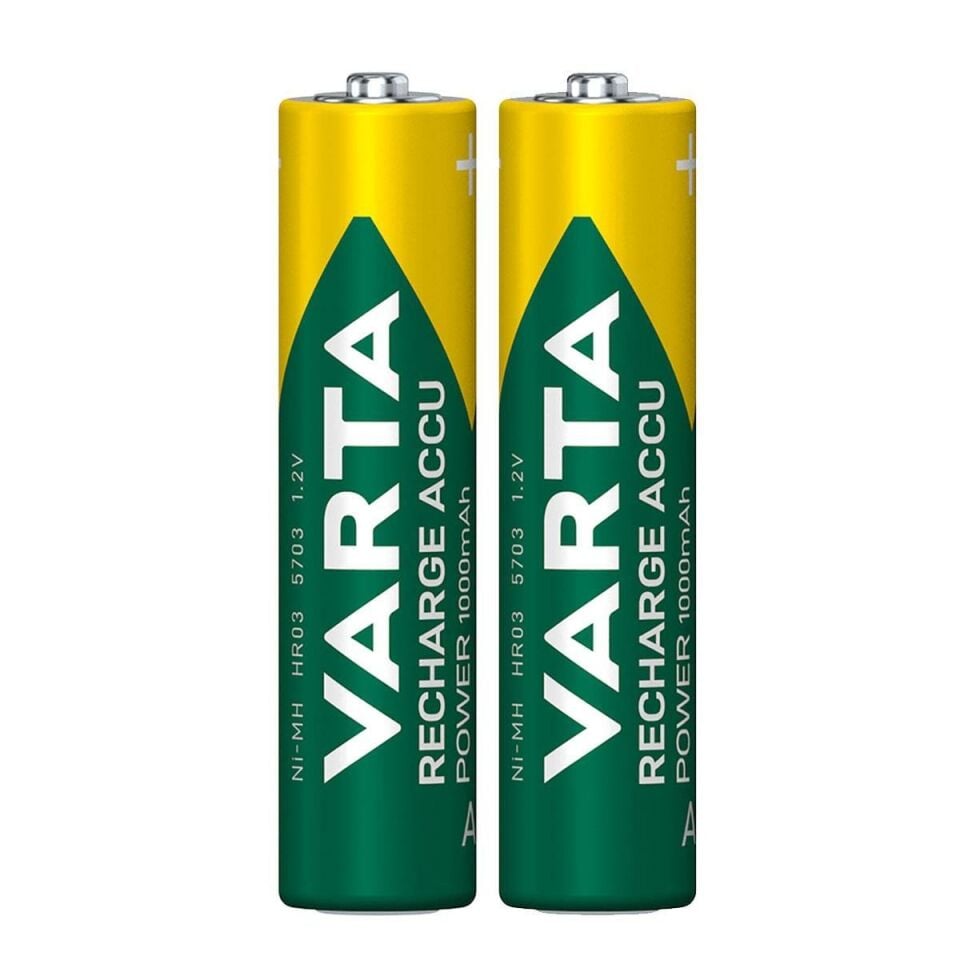 Varta AAA 1.2V 1000mAh Ni-MH 2’li Paket Pil – Accu (57033)