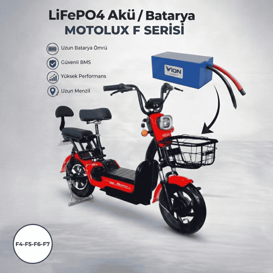 Motolux F Serisi LiFePO4 Batarya 48V 18Ah
