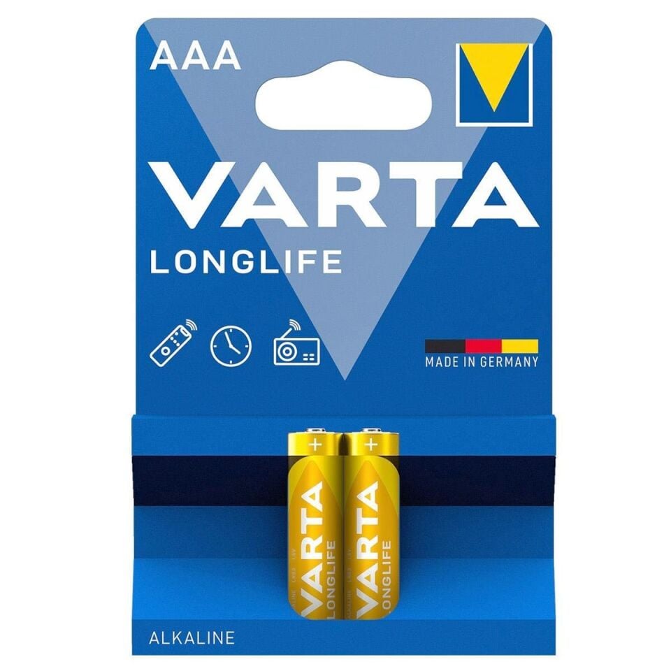 Varta AAA 1.5V Alkalin 2’li Paket Pil – Longlife (4103)