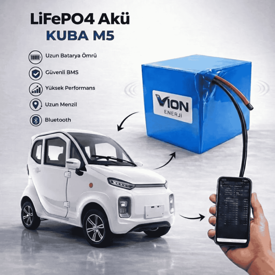 KUBA M5 LiFePO4 Batarya 72V 60Ah