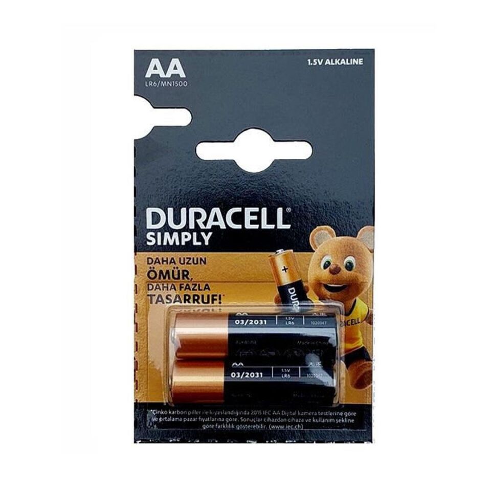 DURACELL SIMPLY AA 2'LI KARTELA
