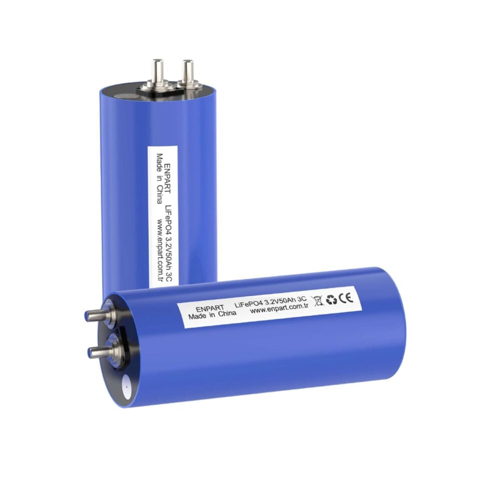 Enpart 3.2V 50AH LiFePO4 Silindirik Pil